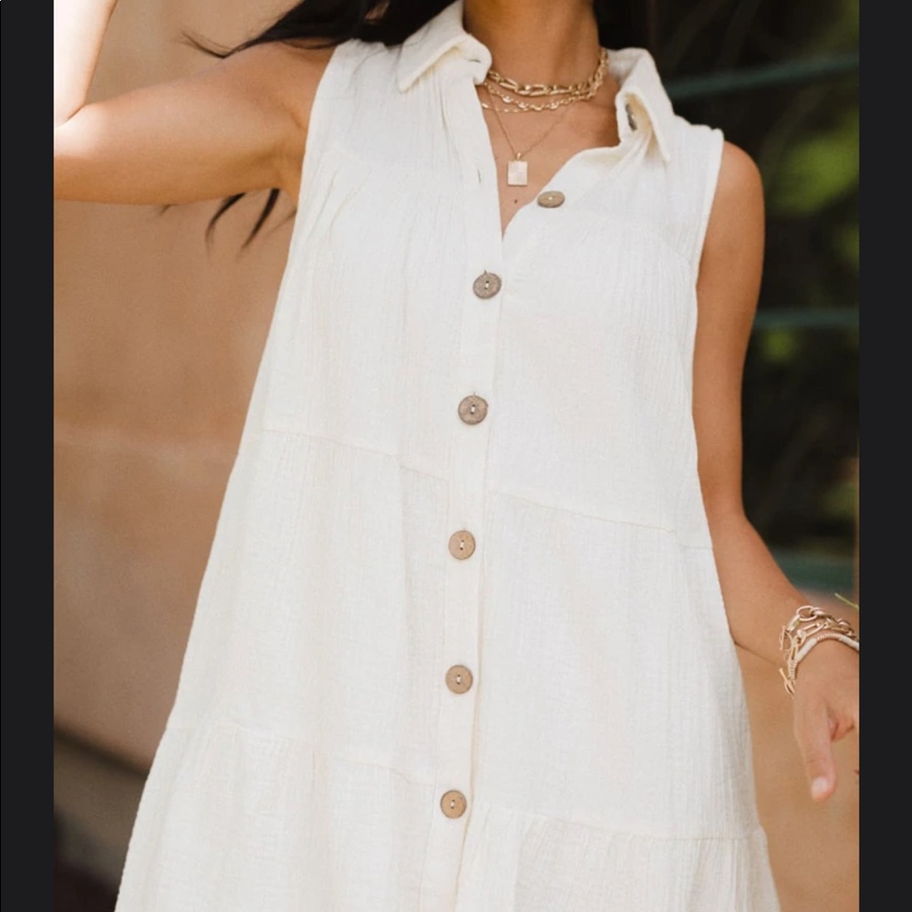 BOHME ivory mini dress